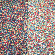 Tissu cotonnade fleurie ZELIE, fines fleurs & fond bleu ou blanc - OEKO - TEX - tissuspipi.com