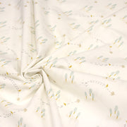 Tissu cotonnade enfant, les cyprès et les oiseaux, fond blanc cassé - OEKO - TEX STANDARD 100 - tissuspipi.com