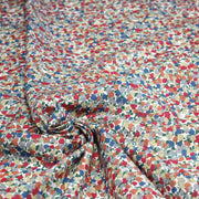 Tissu cotonnade fleurie ZELIE, fines fleurs & fond bleu ou blanc - OEKO - TEX - tissuspipi.com