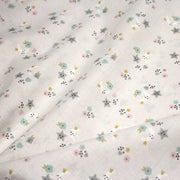 Tissu cotonnade enfant, fines fleurs, lunes et étoiles - OEKO - TEX STANDARD 100 - tissuspipi.com
