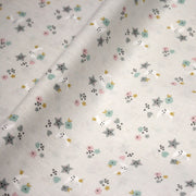 Tissu cotonnade enfant, fines fleurs, lunes et étoiles - OEKO - TEX STANDARD 100 - tissuspipi.com