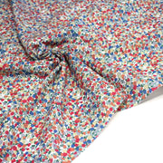 Tissu cotonnade fleurie ZELIE, fines fleurs & fond bleu ou blanc - OEKO - TEX - tissuspipi.com