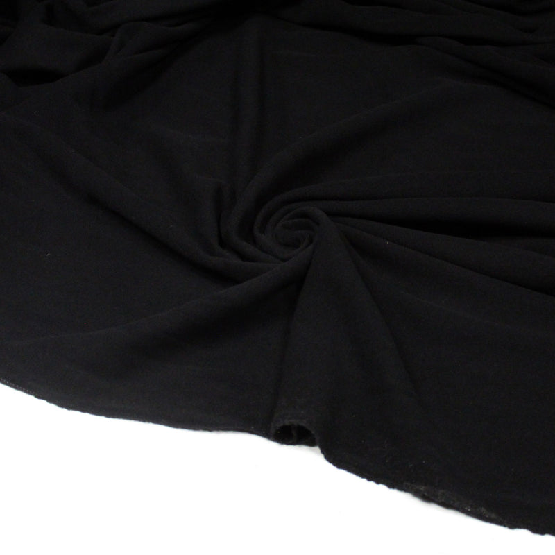 Tissu velours de laine noir uni - Fabrication italienne - tissuspipi.com