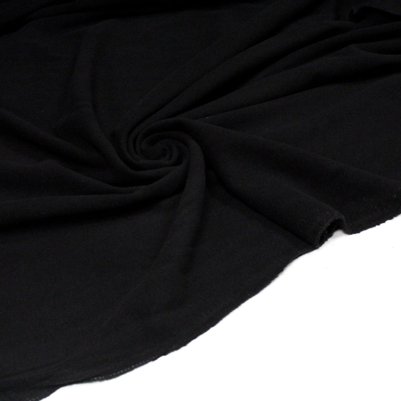 Tissu velours de laine noir uni - Fabrication italienne - tissuspipi.com