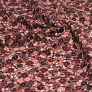 Tissu velours milleraies imprimé aux fleurs roses, cacao, rose pale, noir, taupe - STANDARD 100 OEKO-TEX - tissuspipi.com