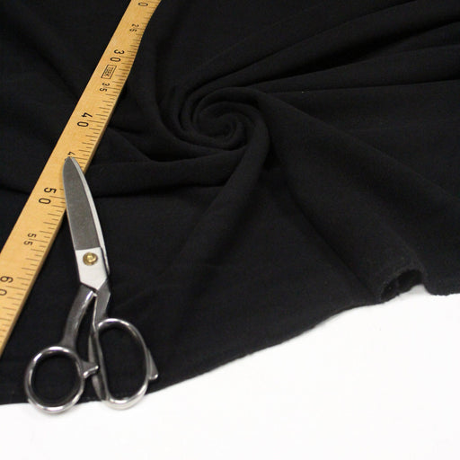 Tissu velours de laine noir uni - Fabrication italienne - tissuspipi.com