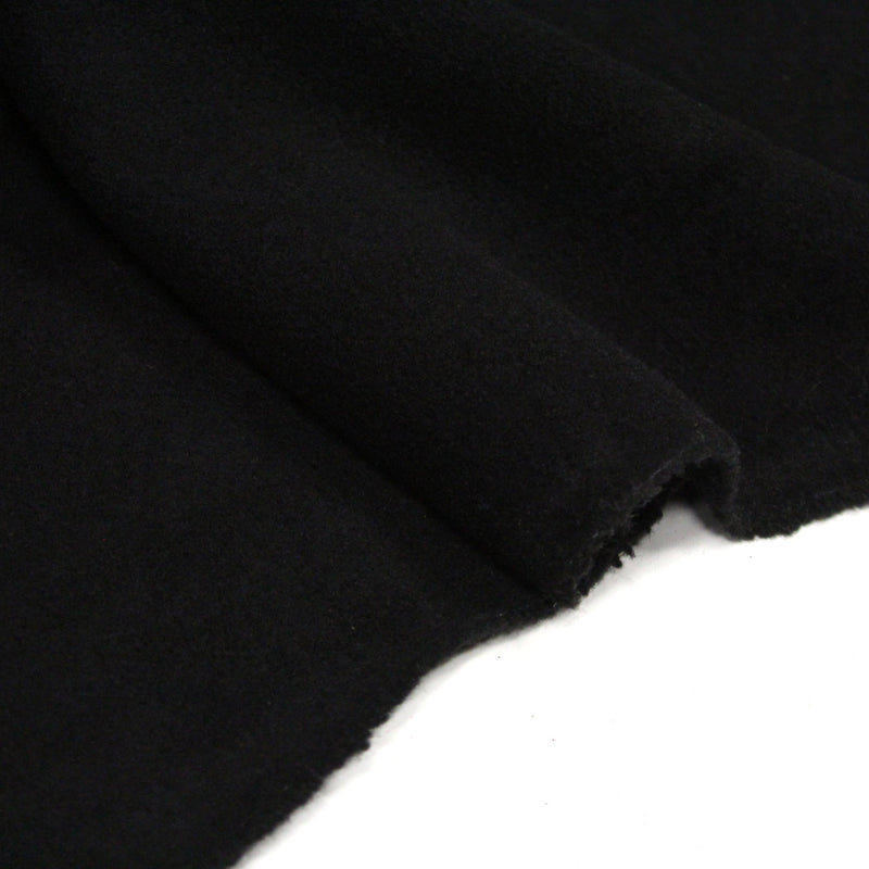Tissu velours de laine noir uni - Fabrication italienne - tissuspipi.com