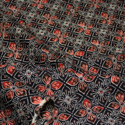 Tissu coton fin imprimé INDIENNES, noir aux motifs floraux géométriques - STANDARD 100 OEKO - TEX - tissuspipi.com
