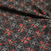 Tissu coton fin imprimé INDIENNES, noir aux motifs floraux géométriques - STANDARD 100 OEKO - TEX - tissuspipi.com