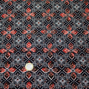 Tissu coton fin imprimé INDIENNES, noir aux motifs floraux géométriques - STANDARD 100 OEKO - TEX - tissuspipi.com