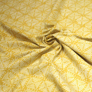 Tissu coton fin imprimé INDIENNES, jaune & motif Shibori géométrique écru - STANDARD 100 OEKO - TEX - tissuspipi.com