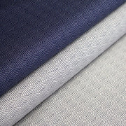 Tissu cotonnade motif japonais SEIGAIHA : écru/bleu et bleu/écru - COLLECTION JAPON INDIGO - tissuspipi.com