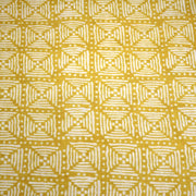 Tissu coton fin imprimé INDIENNES, jaune & motif Shibori géométrique écru - STANDARD 100 OEKO - TEX - tissuspipi.com