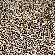 Tissu velours milleraies imprimé Léopard écru, noir, marron, grège - STANDARD 100 OEKO-TEX - tissuspipi.com