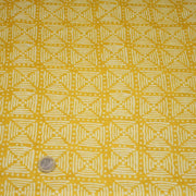 Tissu coton fin imprimé INDIENNES, jaune & motif Shibori géométrique écru - STANDARD 100 OEKO - TEX - tissuspipi.com