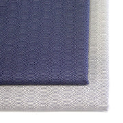 Tissu cotonnade motif japonais SEIGAIHA : écru/bleu et bleu/écru - COLLECTION JAPON INDIGO - tissuspipi.com