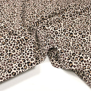 Tissu velours milleraies imprimé Léopard écru, noir, marron, grège - STANDARD 100 OEKO-TEX - tissuspipi.com