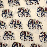 Tissu coton fin imprimé INDIENNES, écru aux éléphants - STANDARD 100 OEKO - TEX - tissuspipi.com