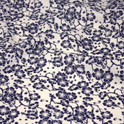 Tissu cotonnade motif japonais HANA aux fleurs de cerisier : écru/bleu et bleu/écru - tissuspipi.com