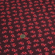 Tissu velours milleraies imprimé bordeaux aux douces fleurs rouges & parme - STANDARD 100 OEKO-TEX - tissuspipi.com