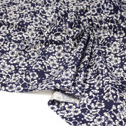 Tissu cotonnade motif japonais HANA aux fleurs de cerisier : écru/bleu et bleu/écru - tissuspipi.com
