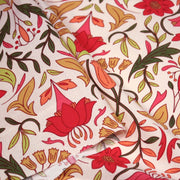 Tissu cotonnade fleuri typique ART NOUVEAU, tons corail, roses et verts - OEKO - TEX STANDARD 100 - tissuspipi.com