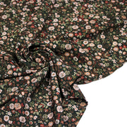 Tissu Viscose fluide vert anglais aux fines fleurs automnales – STANDARD 100 OEKO-TEX - tissuspipi.com