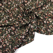 Tissu Viscose fluide vert anglais aux fines fleurs automnales – STANDARD 100 OEKO-TEX - tissuspipi.com