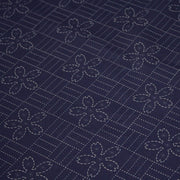 Tissu cotonnade motif japonais SASHIKO tons bleus & écrus - tissuspipi.com