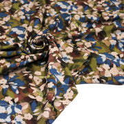 Tissu Viscose fluide aux fleurs aquarelle tons verts, bleus, marron – STANDARD 100 OEKO-TEX - tissuspipi.com