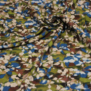 Tissu Viscose fluide aux fleurs aquarelle tons verts, bleus, marron – STANDARD 100 OEKO-TEX - tissuspipi.com