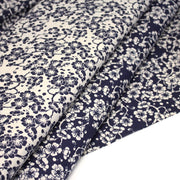 Tissu cotonnade motif japonais HANA aux fleurs de cerisier : écru/bleu et bleu/écru - tissuspipi.com