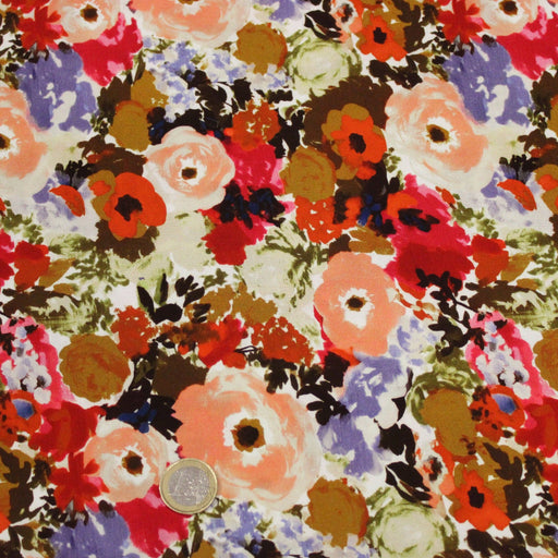 Tissu Viscose fluide BOUQUET CHAMPÊTRE fleurs multicolore – STANDARD 100 OEKO-TEX - tissuspipi.com