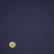 Tissu cotonnade motif japonais KA - KASURI aux croix écrus & fond bleu - tissuspipi.com