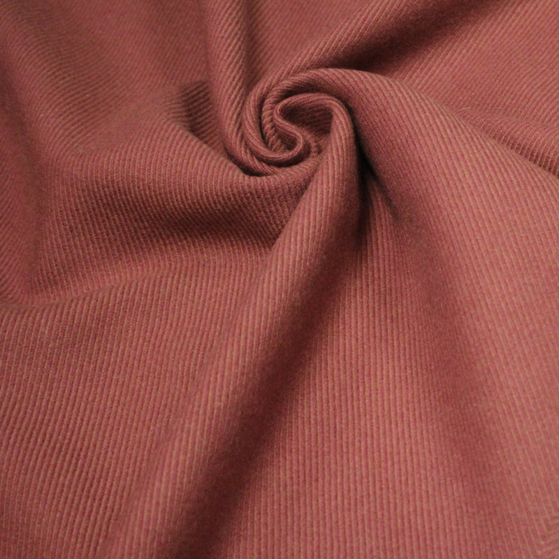 Tissu lainage vieux rose aux fines rayures - Fabrication française - tissuspipi.com