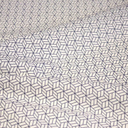 Tissu cotonnade motif japonais KAGOME – Bleu indigo & écru - tissuspipi.com