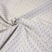 Tissu cotonnade motif japonais KAGOME – Bleu indigo & écru - tissuspipi.com