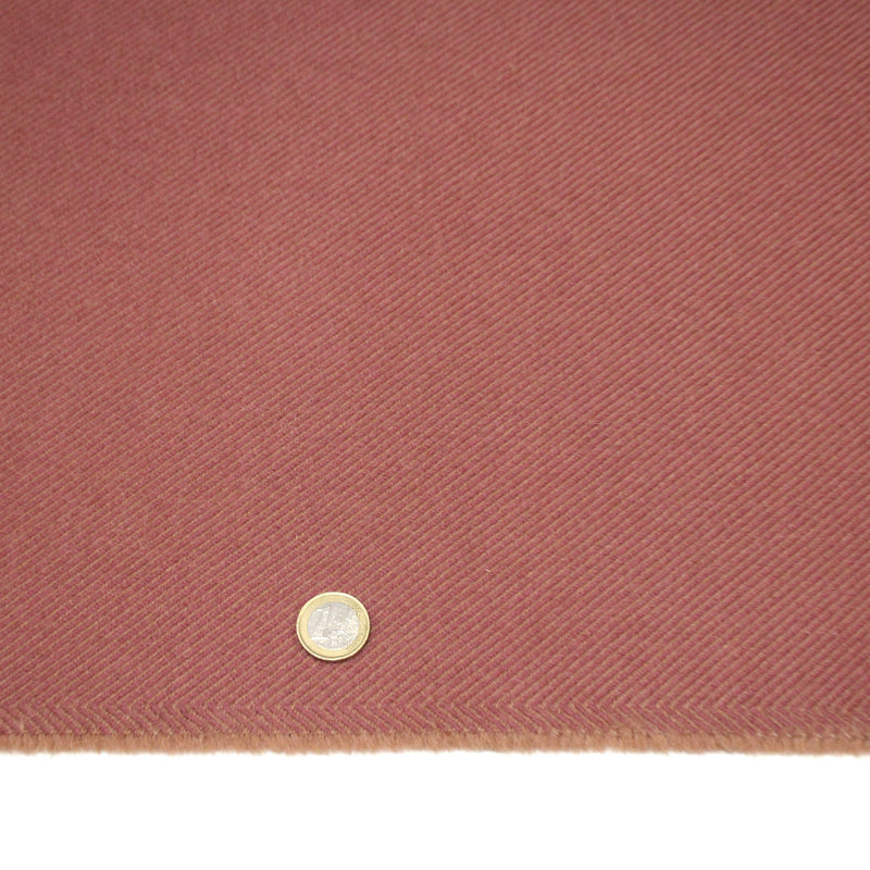 Tissu lainage vieux rose aux fines rayures - Fabrication française - tissuspipi.com