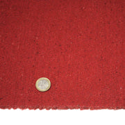 Tissu lainage tweed rouge faux - uni - Fabrication française - tissuspipi.com