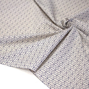 Tissu cotonnade motif japonais KAGOME – Bleu indigo & écru - tissuspipi.com