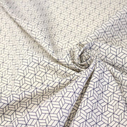 Tissu cotonnade motif japonais KAGOME – Bleu indigo & écru - tissuspipi.com