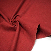 Tissu lainage tweed rouge faux - uni - Fabrication française - tissuspipi.com