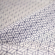 Tissu cotonnade motif japonais KAGOME – Bleu indigo & écru - tissuspipi.com