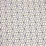 Tissu cotonnade motif japonais KAGOME – Bleu indigo & écru - tissuspipi.com