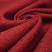Tissu lainage tweed rouge faux - uni - Fabrication française - tissuspipi.com