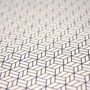 Tissu cotonnade motif japonais KAGOME – Bleu indigo & écru - tissuspipi.com