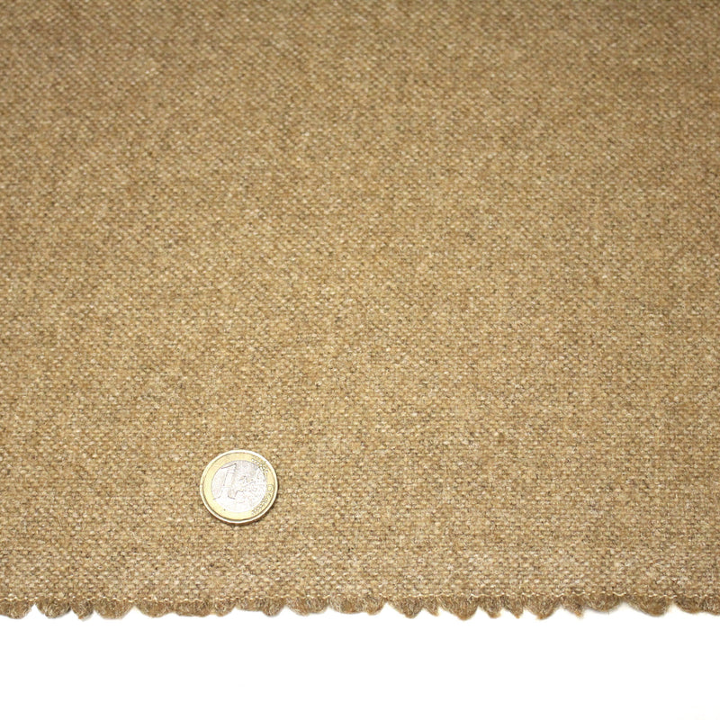 Tissu lainage tweed ocre faux - uni - Fabrication française - tissuspipi.com