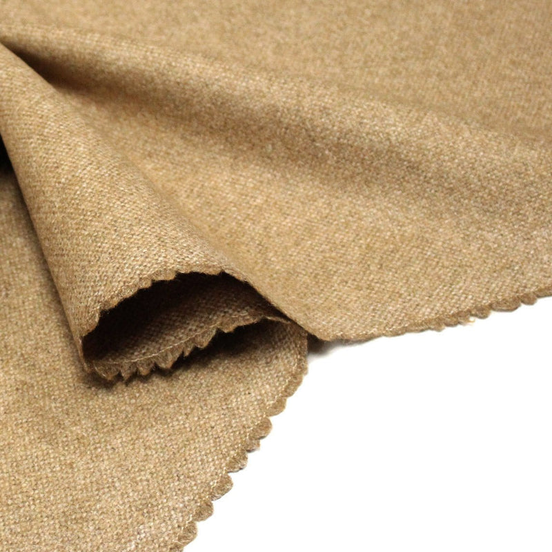 Tissu lainage tweed ocre faux - uni - Fabrication française - tissuspipi.com