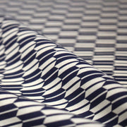 Tissu cotonnade motif japonais YAGASURI, flèches bleues & écrues - tissuspipi.com