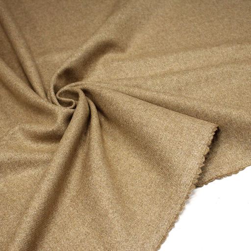 Tissu lainage tweed ocre faux - uni - Fabrication française - tissuspipi.com